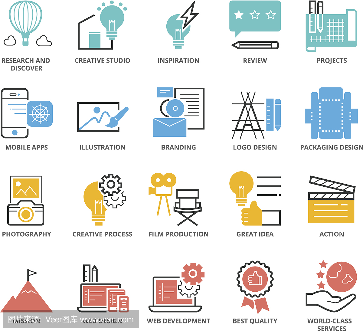 顏色圖標(biāo)的創(chuàng)意和服務(wù)